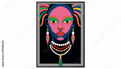 Vibrant Woman Portrait Display