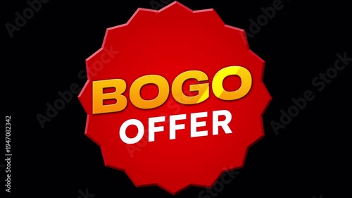 Animated BOGO Offer Red Starburst Promotion