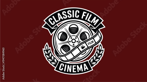 Classic Film Cinema Reel Emblem.