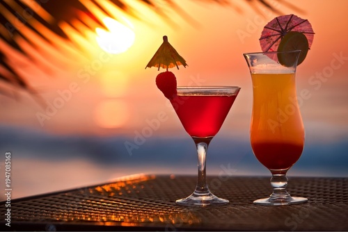 Photography Gemini said

A cold red cocktail with a fresh cherry garnish sits on a summer be