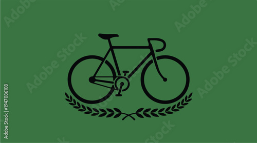 Green Bicycle Emblem with Laurel Wreath.