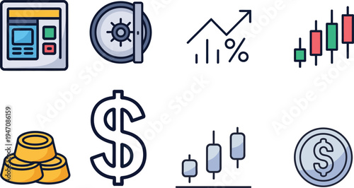 Financial and investment concepts illustrated with icons