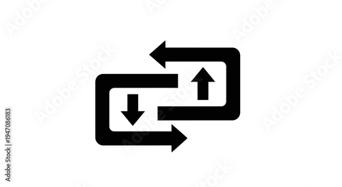 Arrows indicating data exchange, sync, or refresh icon
