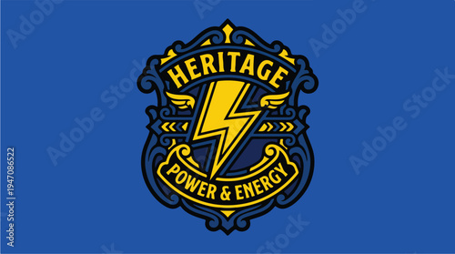 Heritage Power and Energy Emblem with Lightning Bolt.