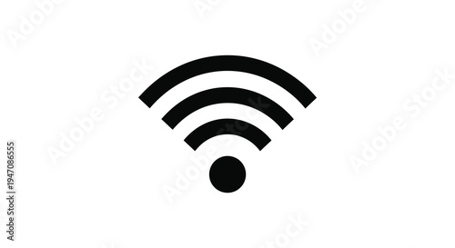 Photos A minimalist depiction of a wifi signal icon featuring curved lines and a circul