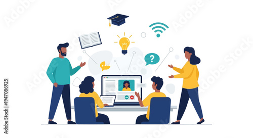 Virtual E-learning and Online Seminar. Diverse Group Collaboration, Knowledge Sharing, and Idea Generation via Video Conference.