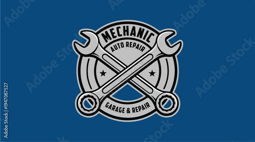 Mechanic Auto Repair Garage and Service Logo Design.