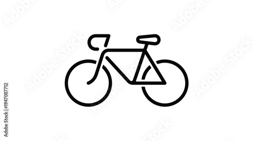 Minimalist Bicycle Icon Line Art.