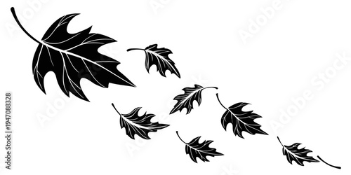 A beautiful illustration of falling leaves in a natural setting