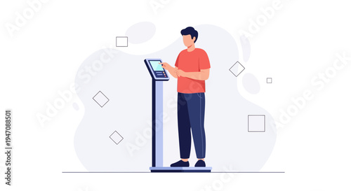 Man using smart scale for body composition analysis and health tracking