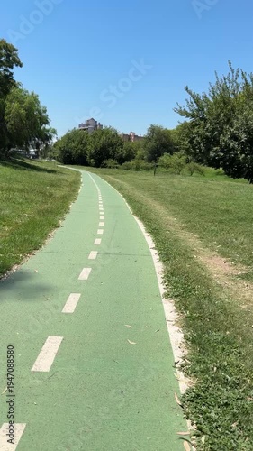 bike path in Cordoba, Argentina, along the Suquia River