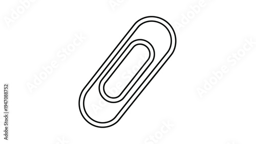 Simple black line drawing of a paperclip icon isolated on a white background for office supplies and organization concepts.