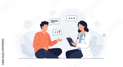 Doctor consulting patient, discussing health, communication, medical consultation, healthcare concept