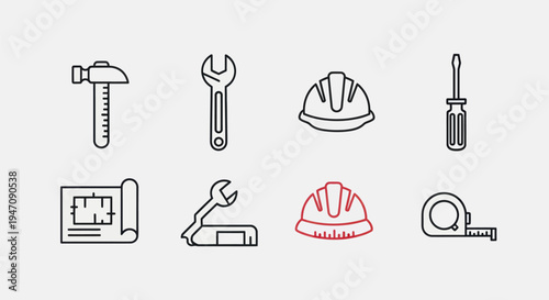 Construction tools set vector illustration