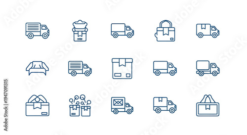 Delivery trucks and packages illustration