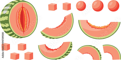 Cute Strawberry Seamless Pattern with Cartoon Berries, Hearts, Leaves and Sweet Summer Fruit Elements for Textile, Packaging, Wallpaper and Decorative Designs