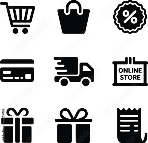 Ecommerce Retail and Online Store Vector Icon Collection