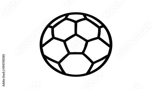 Simple outline drawing of a soccer ball on a white background