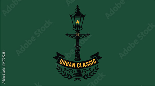 Urban Classic Logo Design with Anchor and Lamp.