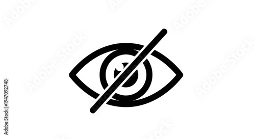 Hidden eye icon symbol for invisibility privacy and security