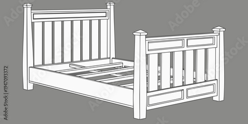 A cozy, minimalist white wooden bed frame with a classic design