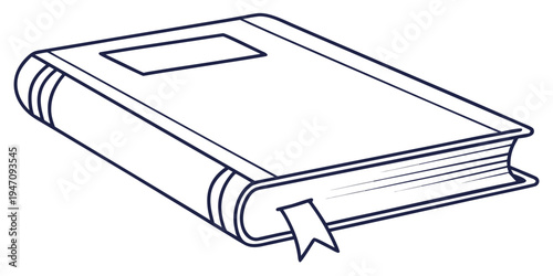 An open book with a bookmark on a white background