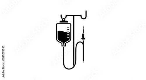Medical IV drip bag and stand for infusion treatment