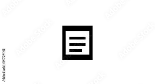 Minimalist document icon with three horizontal lines