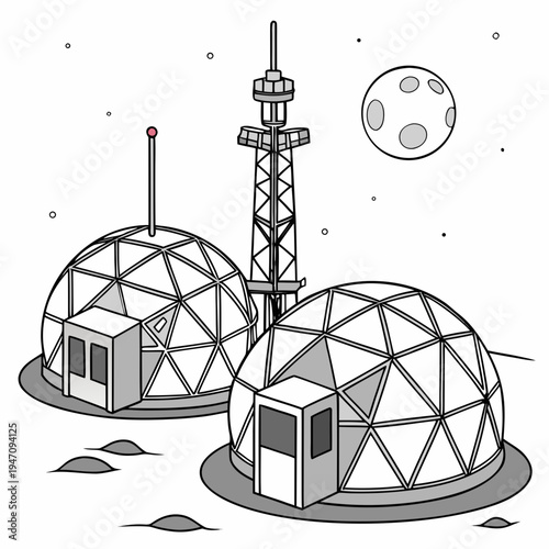 A futuristic domed city on a distant planet