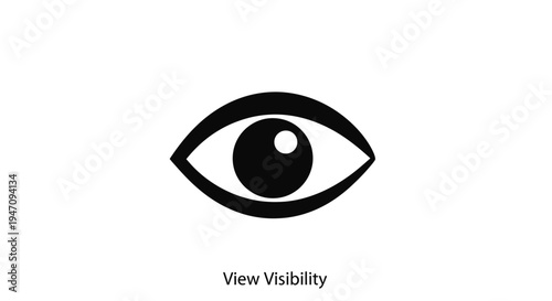 Minimalist eye icon representing view and visibility concept