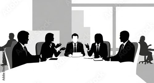 business people in front of office building