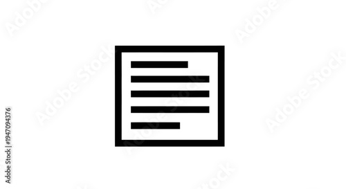 Minimalist outline document icon with text lines