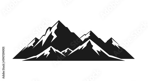 Vector illustration of majestic snow-capped mountains, a striking and versatile graphic representing nature's grandeur and outdoor adventures, perfect for various design needs