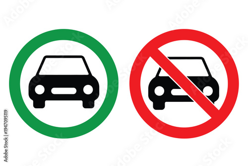 Vehicle Access Icon Set – Approval and Prohibition Signs