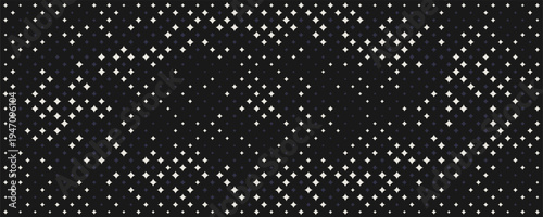 Abstract geometric pattern background with repeating star shapes forming decorative grid. Seamless halftone ornamental texture