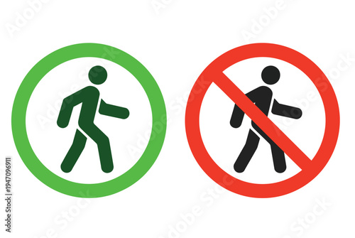 Entry Permission Symbols – Yes/No Vector Icon Set