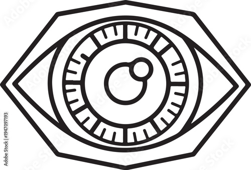 Minimalist Geometric Eye Icon Line Art Illustration