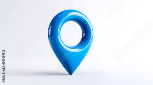 Free Download 3D Blue Location Pin Icon on White Background. - GFXLoad