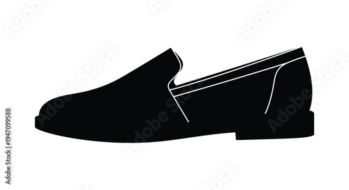 A striking black silhouette of a classic loafer shoe showcasing its elegant and timeless design silhouette high quality