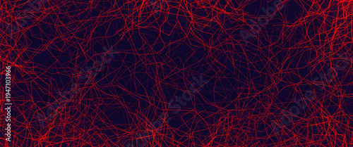 Blood Vessel Vein Wireframe Background, Micro Vascular Veins Lines Structure, Cardio Surgery Medicine Concept. Medical Endovascular Neurovascular Science Therapy Graphic. Vector Illustration.