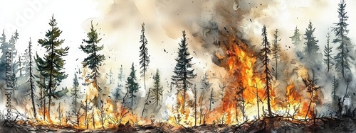 Emergency management techniques for tackling raging watercolor forest fires. 