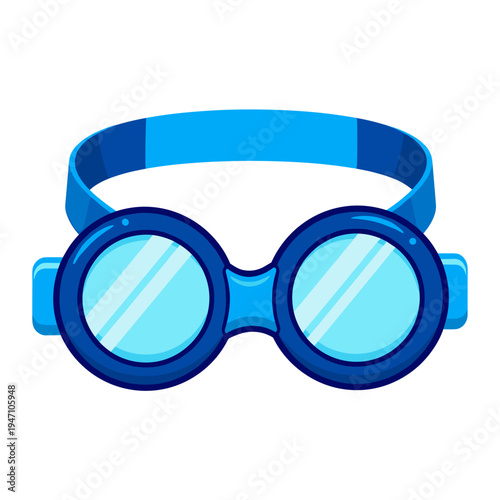 Bright Blue Professional Swim Goggles