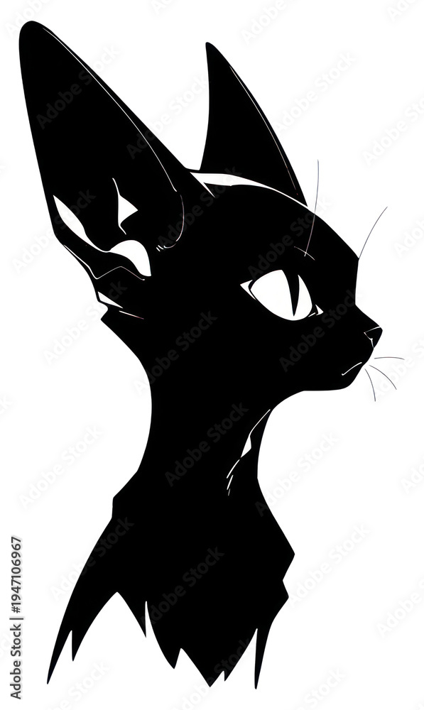 Fototapeta premium PNG Abyssinian Cat silhouette stencil animal.