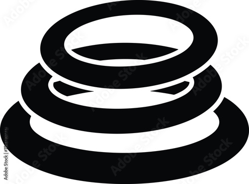 Impossible trident optical illusion illustration featuring blivet design with three cylindrical prongs, 