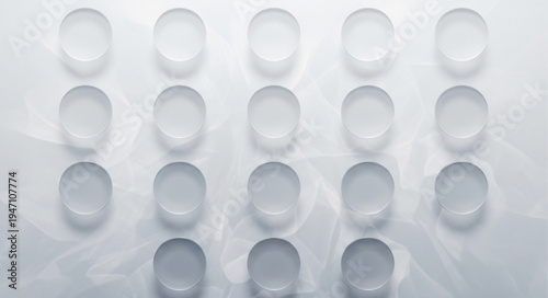 Abstract pattern of translucent circles in varying shades of gray.