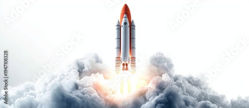 Captivating visual of a rocket launch rendered in detailed 3D graphics.