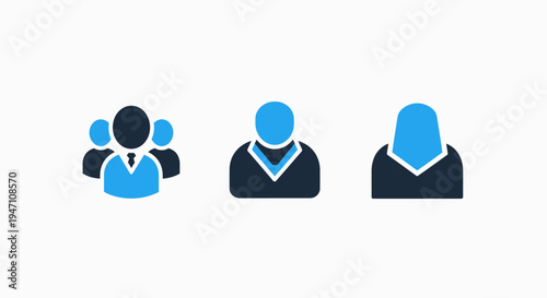 Business and professional icons: team, manager, executive profile
