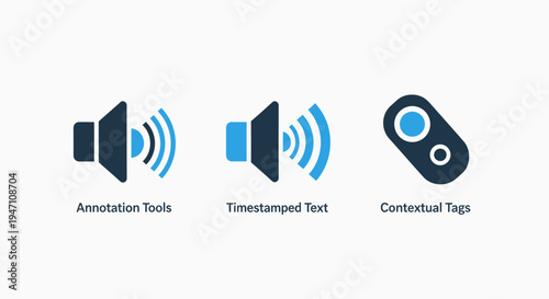 Digital audio icons: annotation tools, timestaped text, and contextual tags for media interaction