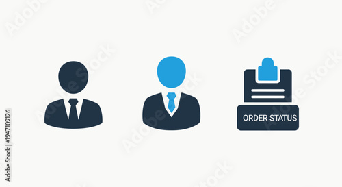 User profile and order status icons for business operations