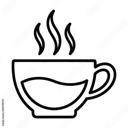 Steaming coffee cup icon